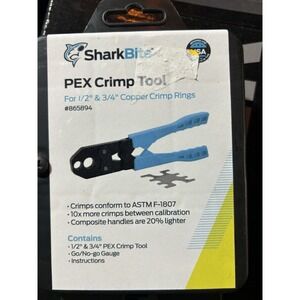 Shark Bite Pex Pipe Crimping Tool 1/2"-3/4" New